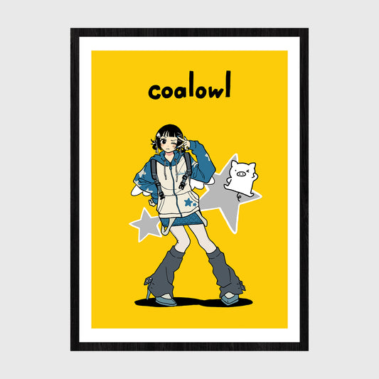 ぶたさんと女の子 ピース(長袖)