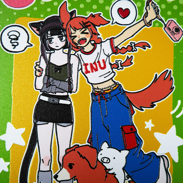 Lively dog & Cool cat