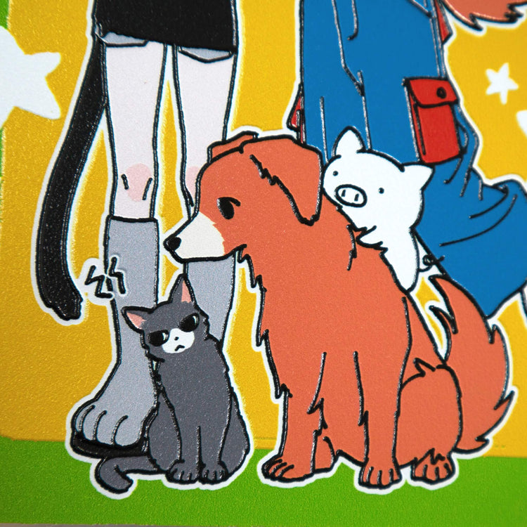 Lively dog & Cool cat