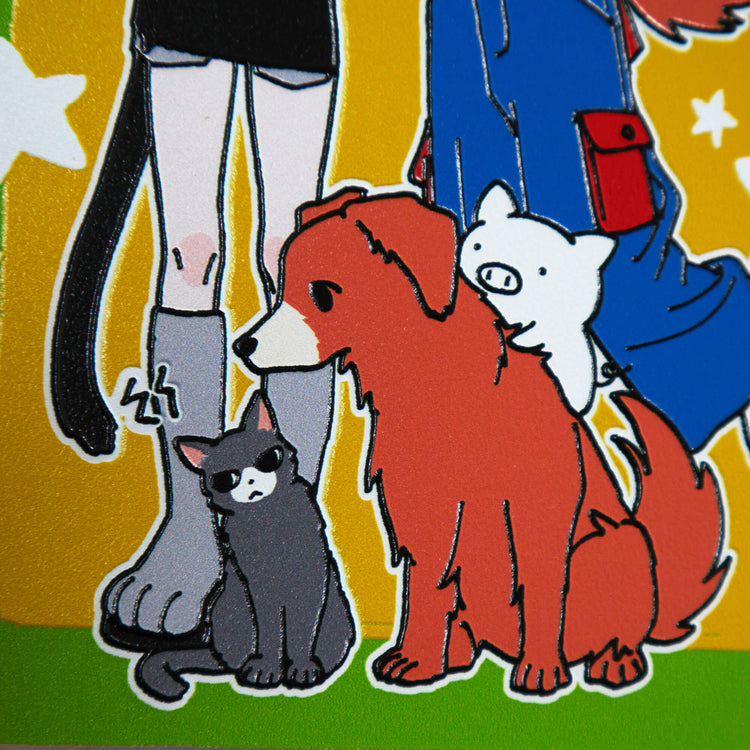 Lively dog & Cool cat