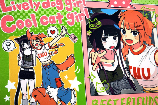 Lively dog & Cool cat