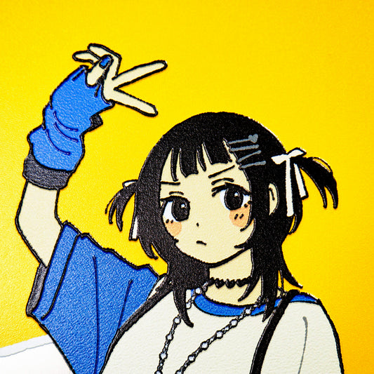 ぶたさんと女の子 ピース (半袖)